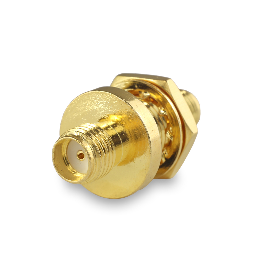 Переходник SMA(female)-SMA(female), на корпус, герметичный с резиновым уплотнителем, с гайкой, резьба М8х0,75 с лыской