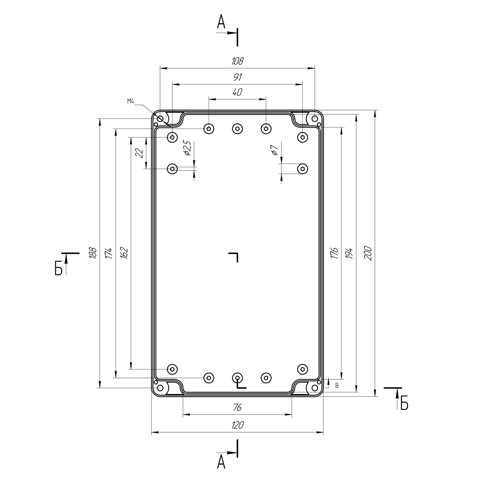 Кронштейн KG-SMAx2 с гермобоксом для сетчатой антенны (с гермовводом RJ45)