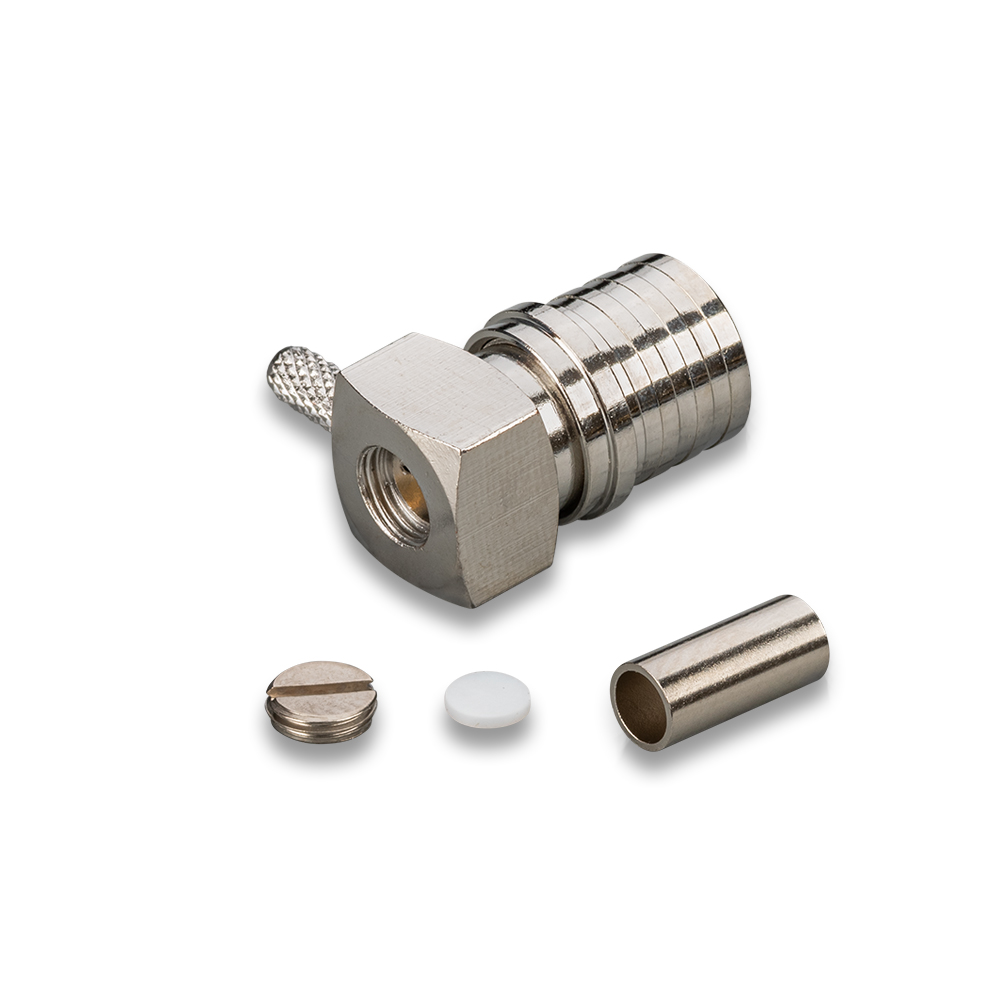 Разъем QMA (male) угловой, на кабель RG316