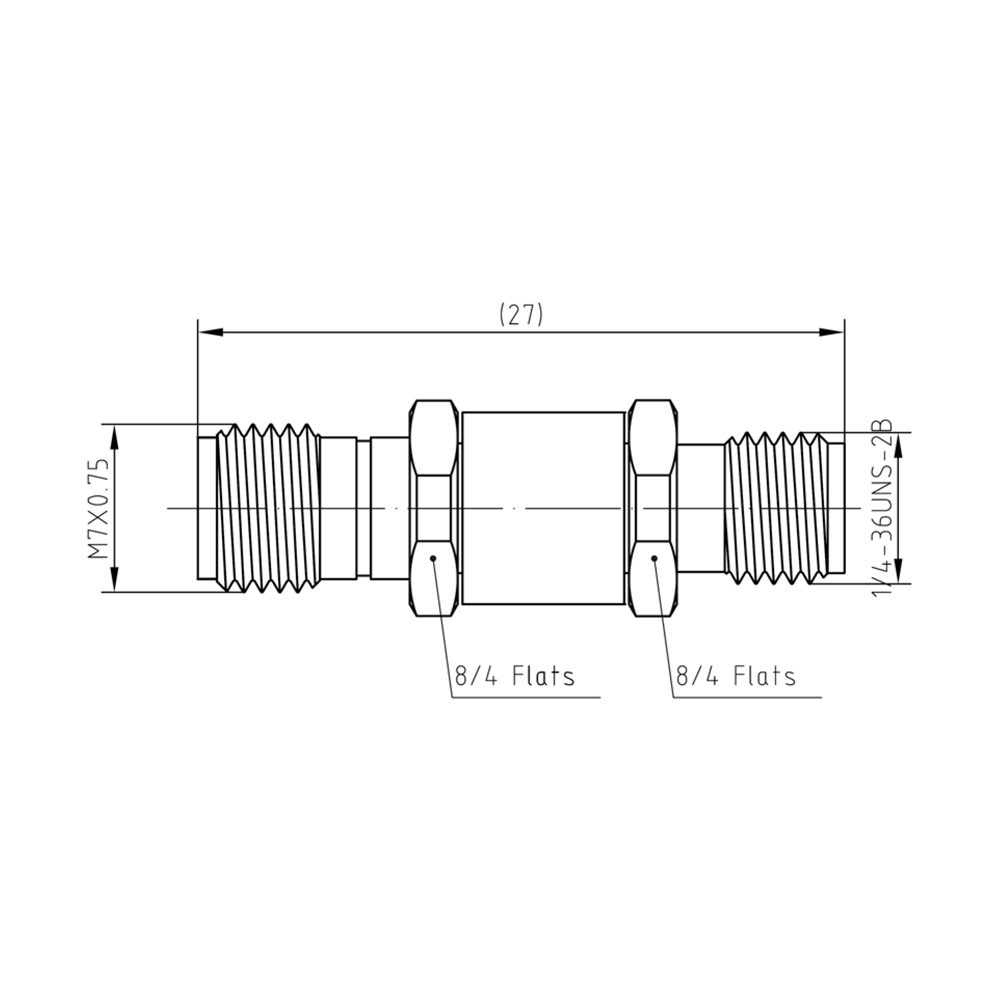 Переходник ВЧ 2,4 мм (female) - 3,5 мм (female)