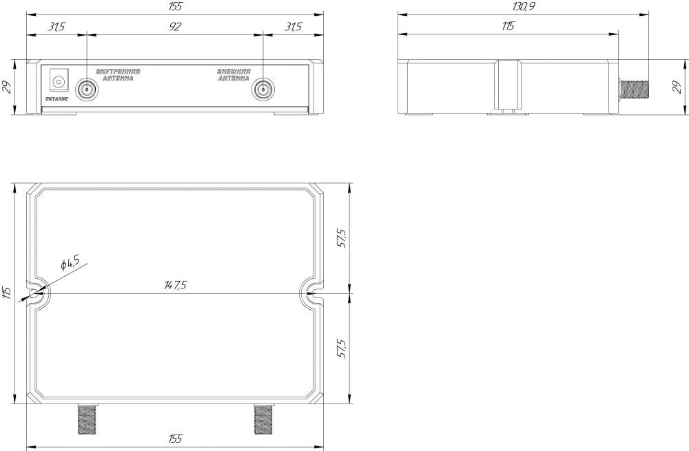 Репитер GSM сигнала 1800 МГц, усилением 60 дБ KROKS RK1800-60