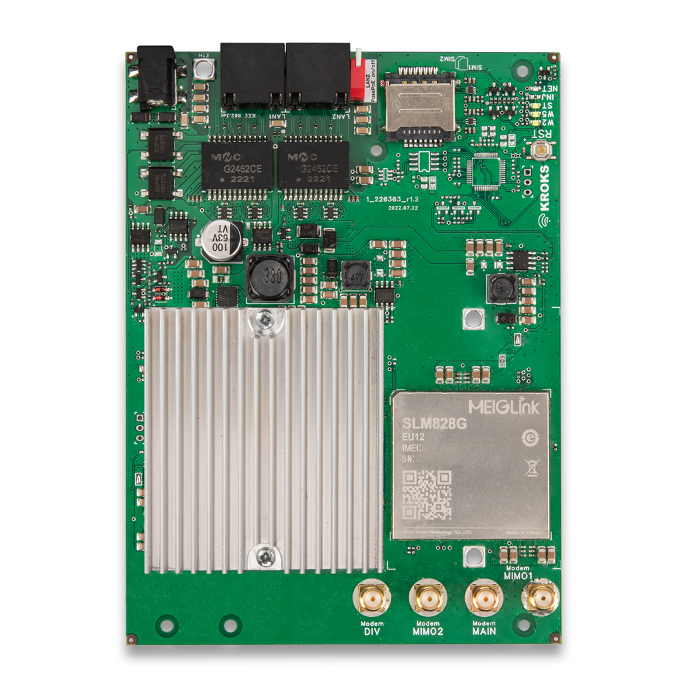 Kroks Rt-Brd m12-G гигабитный роутер с модемом LTE cat.12 для установки в гермобокс
