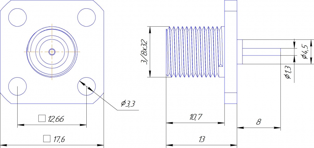 Разъем F(female) - фланец P245