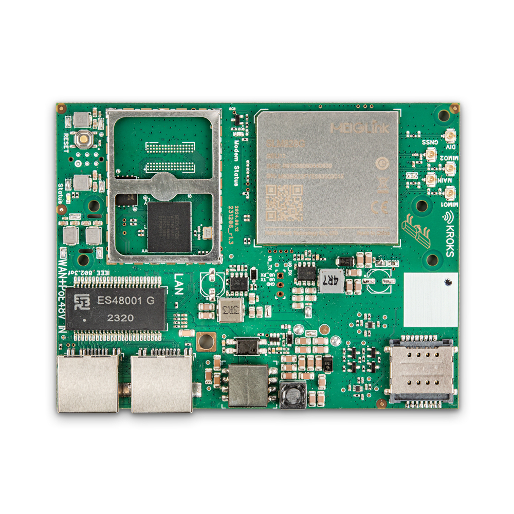 Kroks Rt-Brd m12-Gn гигабитный роутер с модемом LTE cat.12 для установки в гермобокс