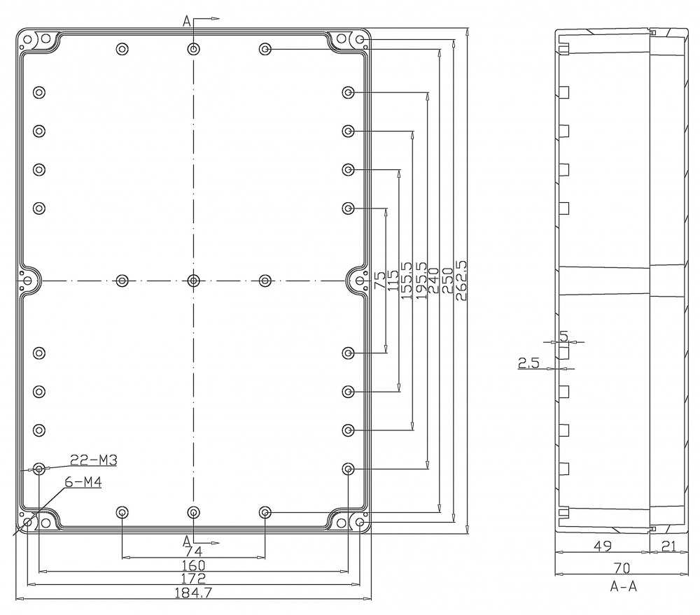 Гермобокс 263х185х70 мм для 3G/4G антенны
